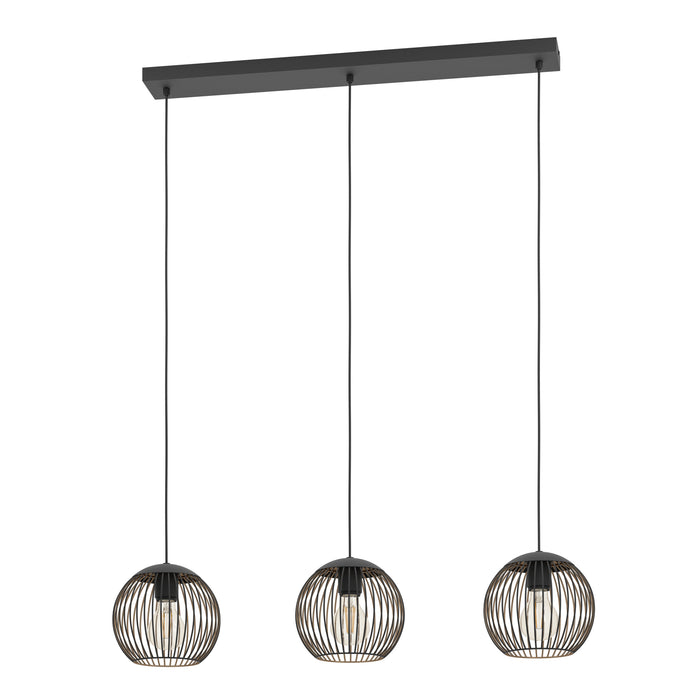 EGLO Almanzora Hanglamp - E27 - 90 cm - Staal - Zwart|Koper