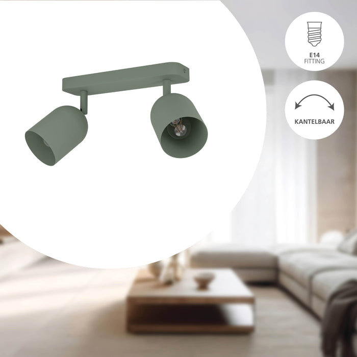 EGLO Tilston Spot - E14 - 28 cm - Groen - Kantelbaar