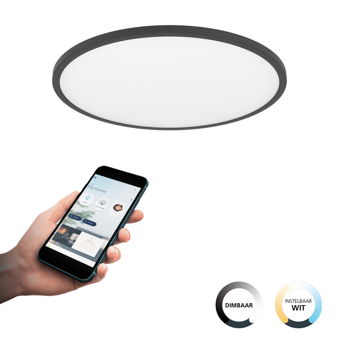 EGLO connect.z Sarsina-Z Plafondlamp - Ø 60 cm - Zwart|Wit