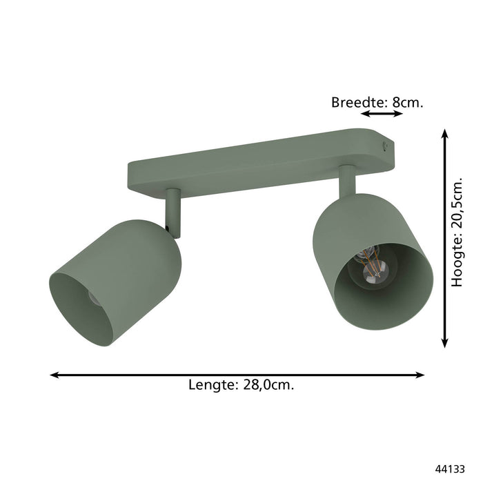 EGLO Tilston Spot - E14 - 28 cm - Groen - Kantelbaar