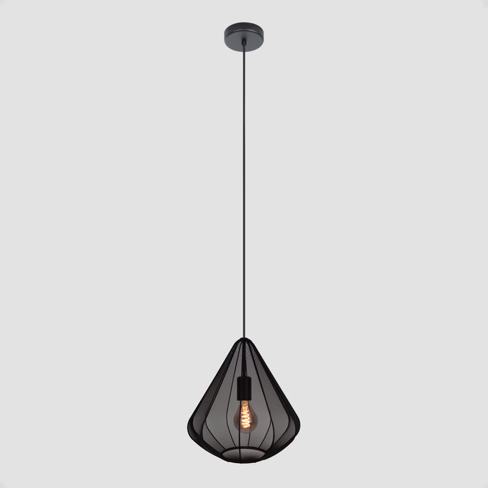 EGLO Dolwen Hanglamp - E27 - Ø 33,5 cm - Zwart - Textiel