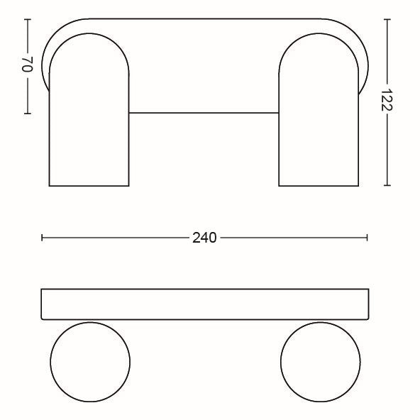 Philips Pongee Opbouwspot - Incl. Philips LED Lamp - 2 Spots