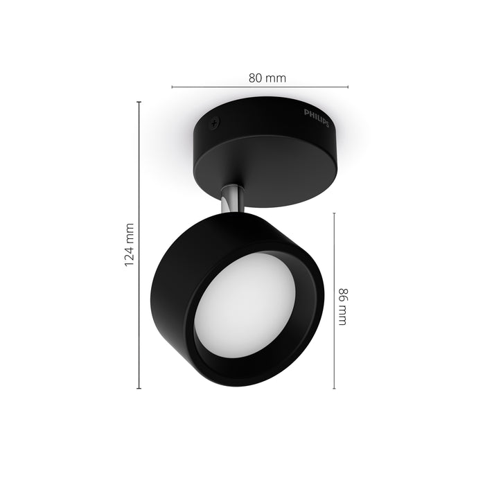 Philips Bracia single spot Zwart 27K 1x5.5W 27K