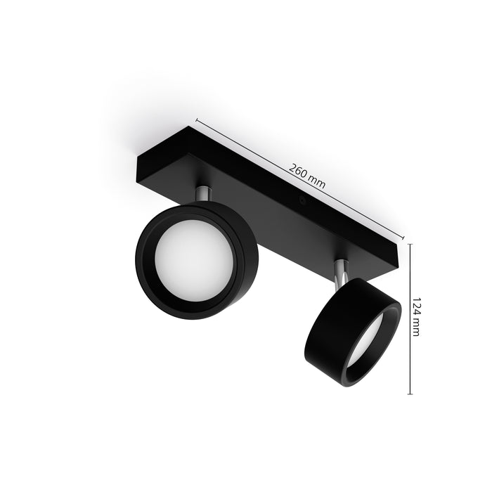 Philips Bracia bar Zwart 27K 2x5.5W 27K