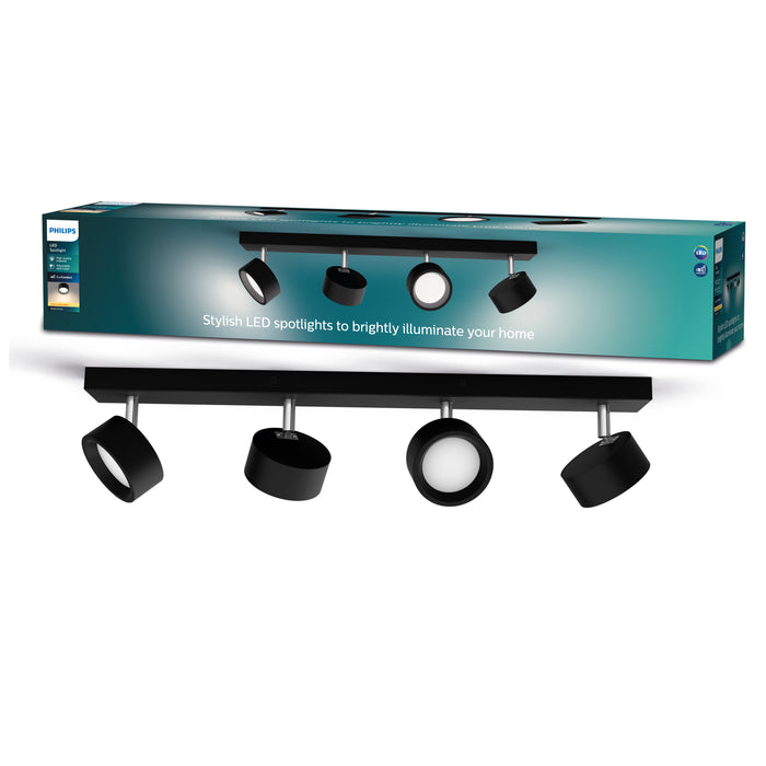 Philips Bracia bar Zwart 27K 4x5.5W 27K