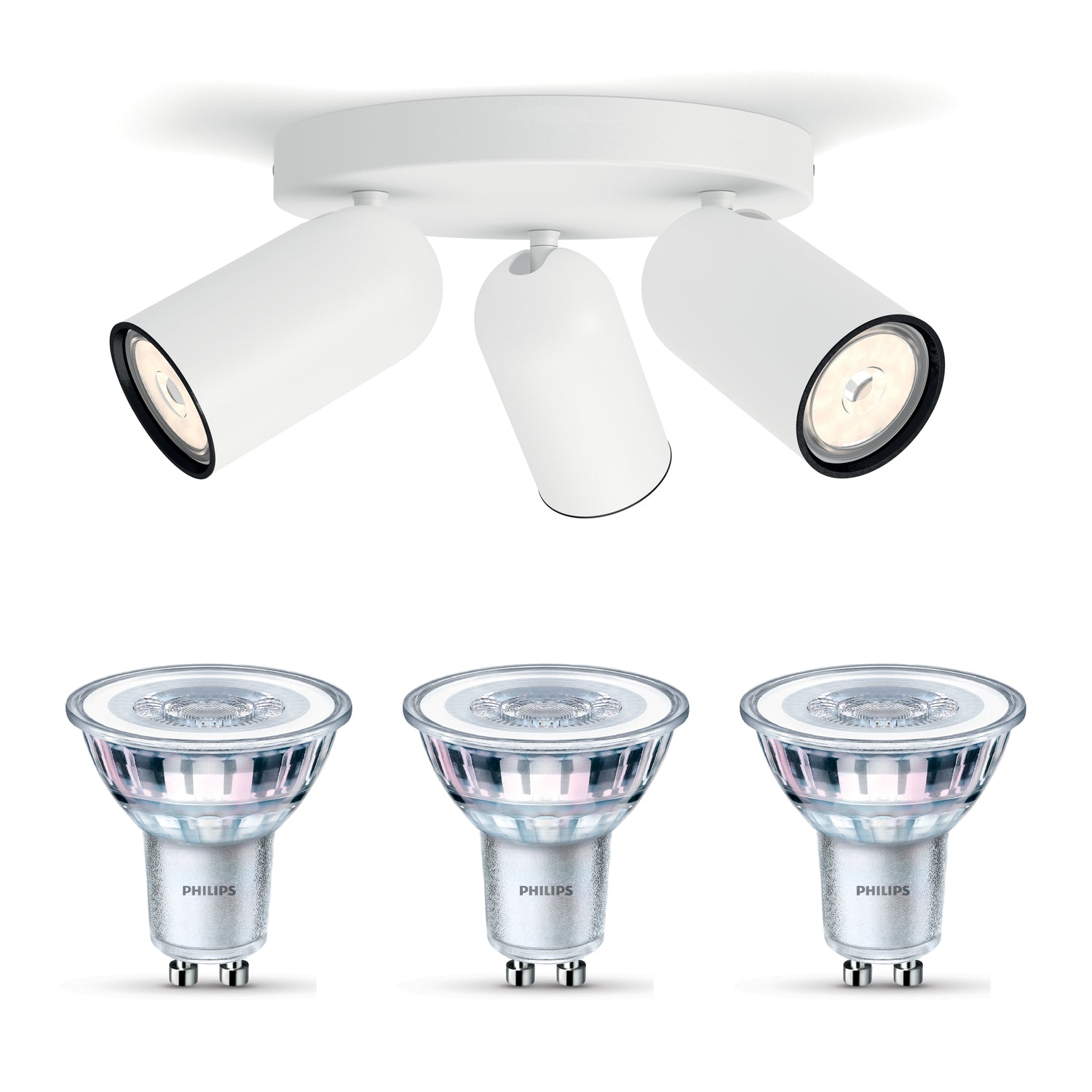 Philips Pongee Opbouwspot - Incl. Philips LED Lamp - 3 Spots