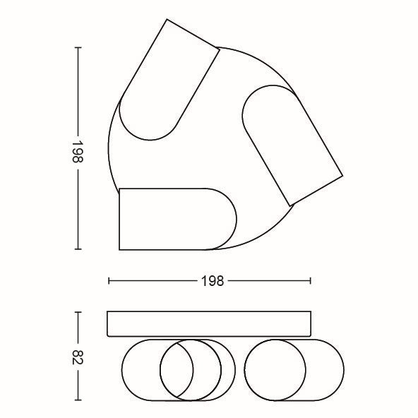 Philips Pongee Opbouwspot - Incl. Philips LED Lamp - 3 Spots