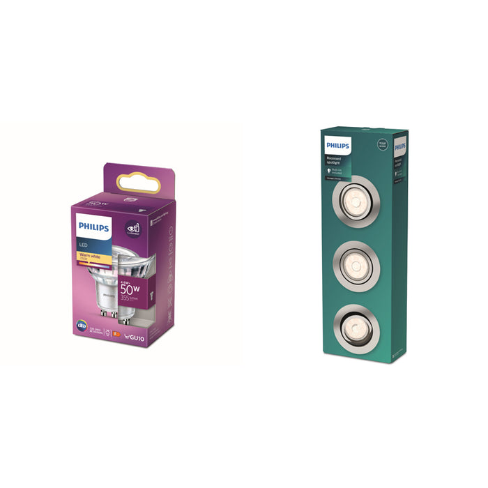 Philips Donegal Inbouwspots - Incl. Philips LED Lampen - 3-Lichts