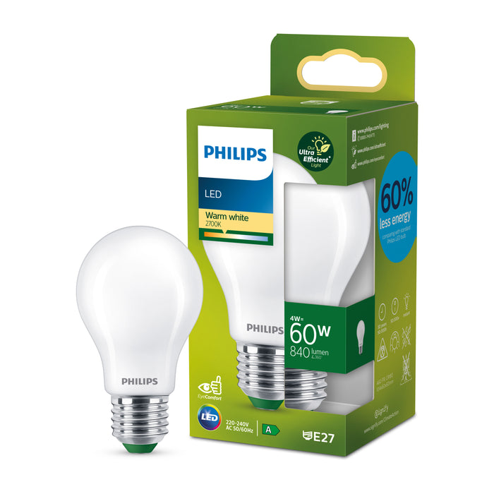 Philips Ultra Efficient LED lamp Mat - 60 W - E27 - Warmwit licht