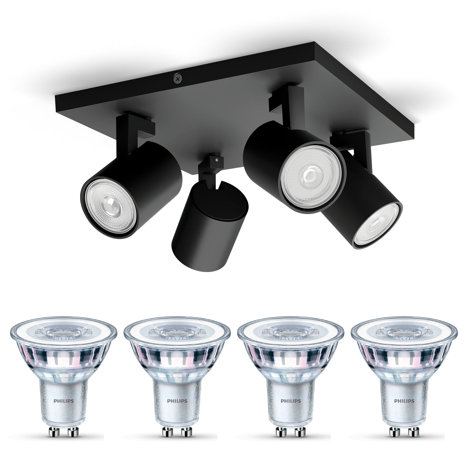 Philips Runner Opbouwspot - Incl. Philips LED Lamp - 4 Spots