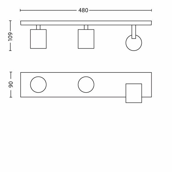 Philips Runner opbouwspot - 3-lichts - wit