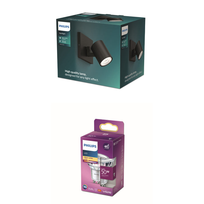 Philips Runner Opbouwspot - Incl. Philips LED Lamp - Wandspot - 1 Spot