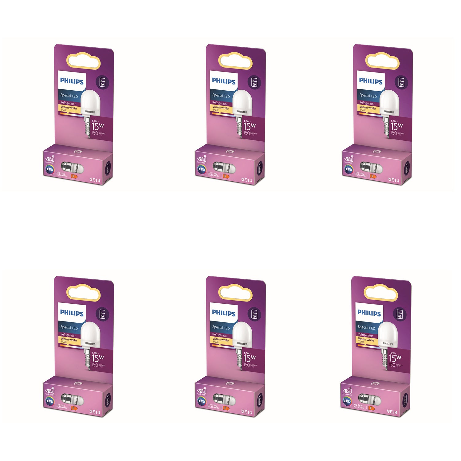 Philips Voordeelverpakking E14 - LED Koelkastlamp - Set van 6 Stuks