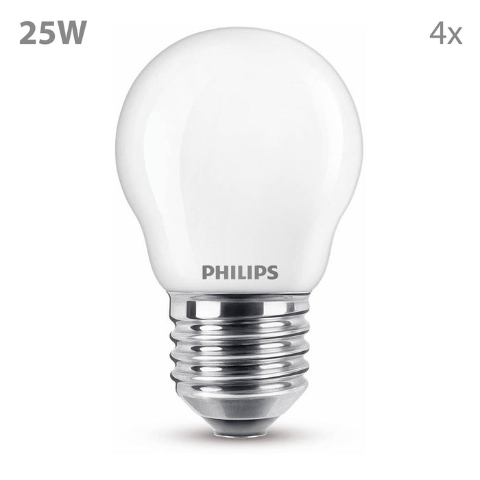 Philips Voordeelverpakking E27 - LED Kogellamp - Set van 4 Stuks
