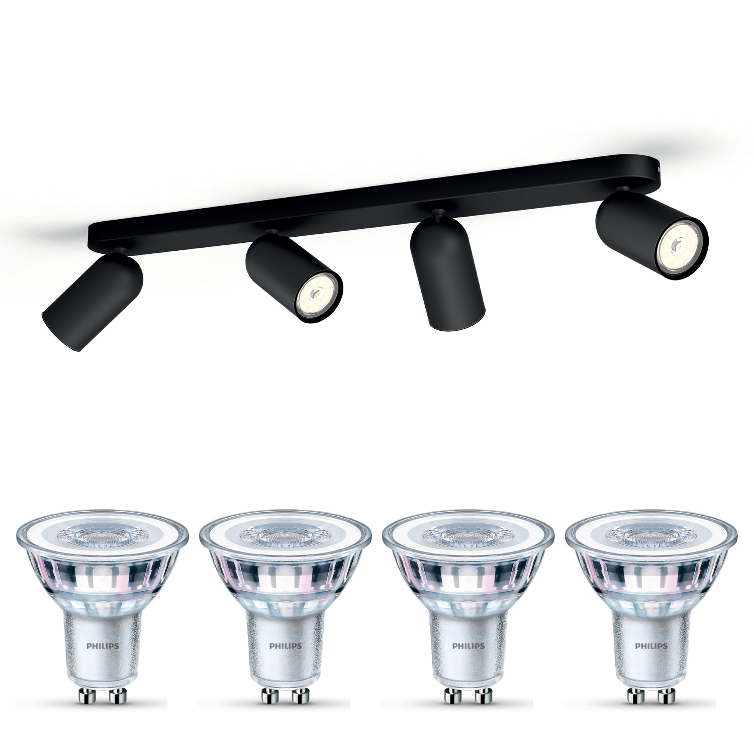 Philips Pongee Opbouwspot - Incl. Philips LED Lamp - 4 Spots