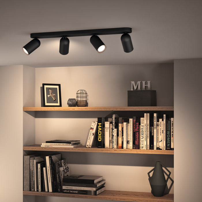 Philips Pongee Opbouwspot - Incl. Philips LED Lamp - 4 Spots