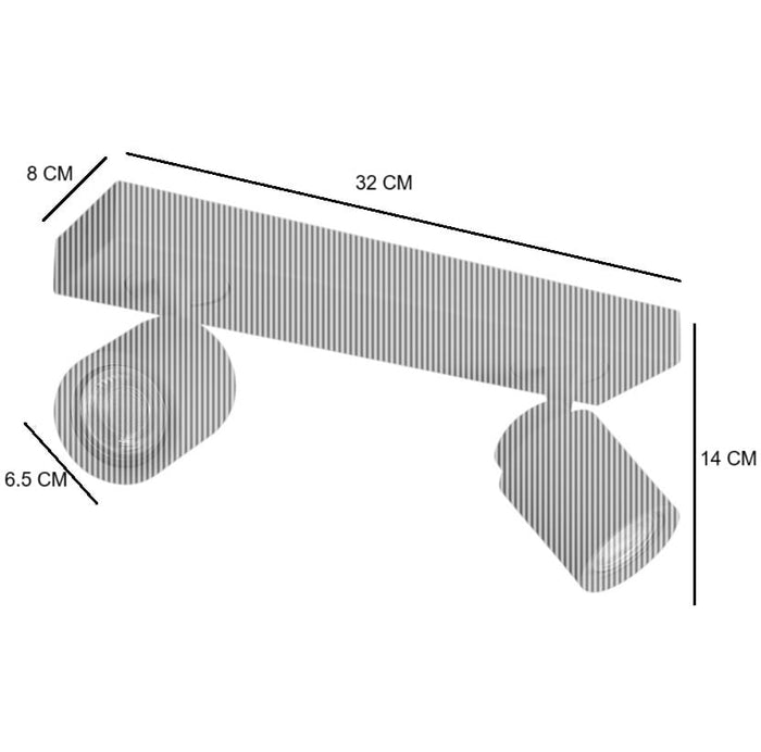 Freelight Spot Razza Crème 2 lichts Balk GU10 excl. Lichtbron