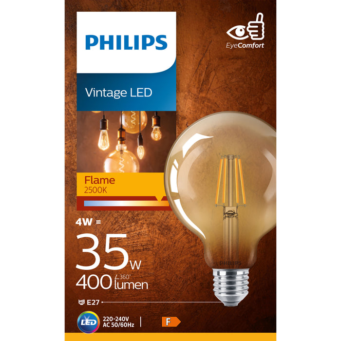 Philips LED Globe Goud - 35 W - E27 - Extra warmwit licht