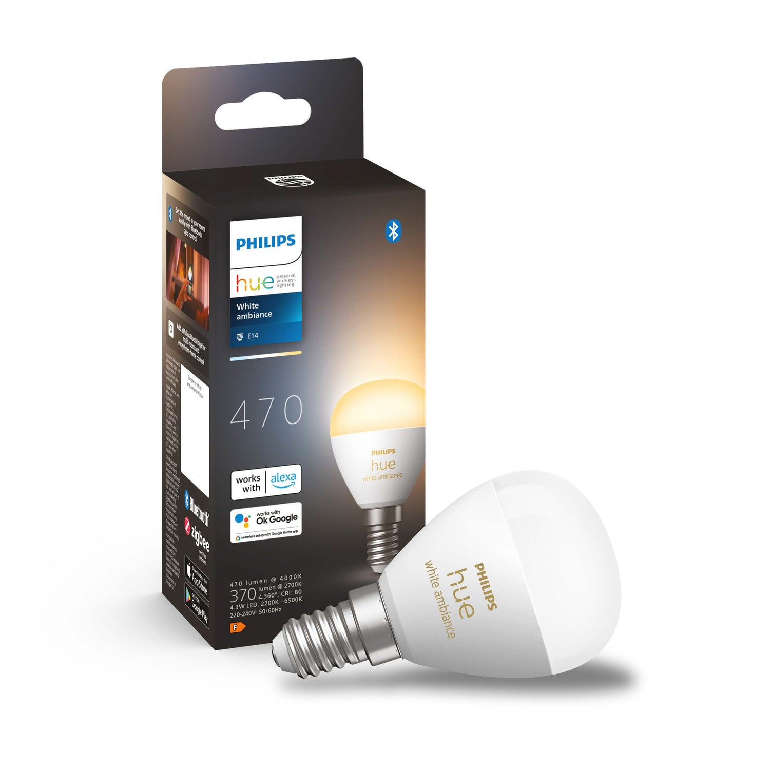 Philips Hue kogellamp - warm- tot koelwit licht - 1-pack - E14