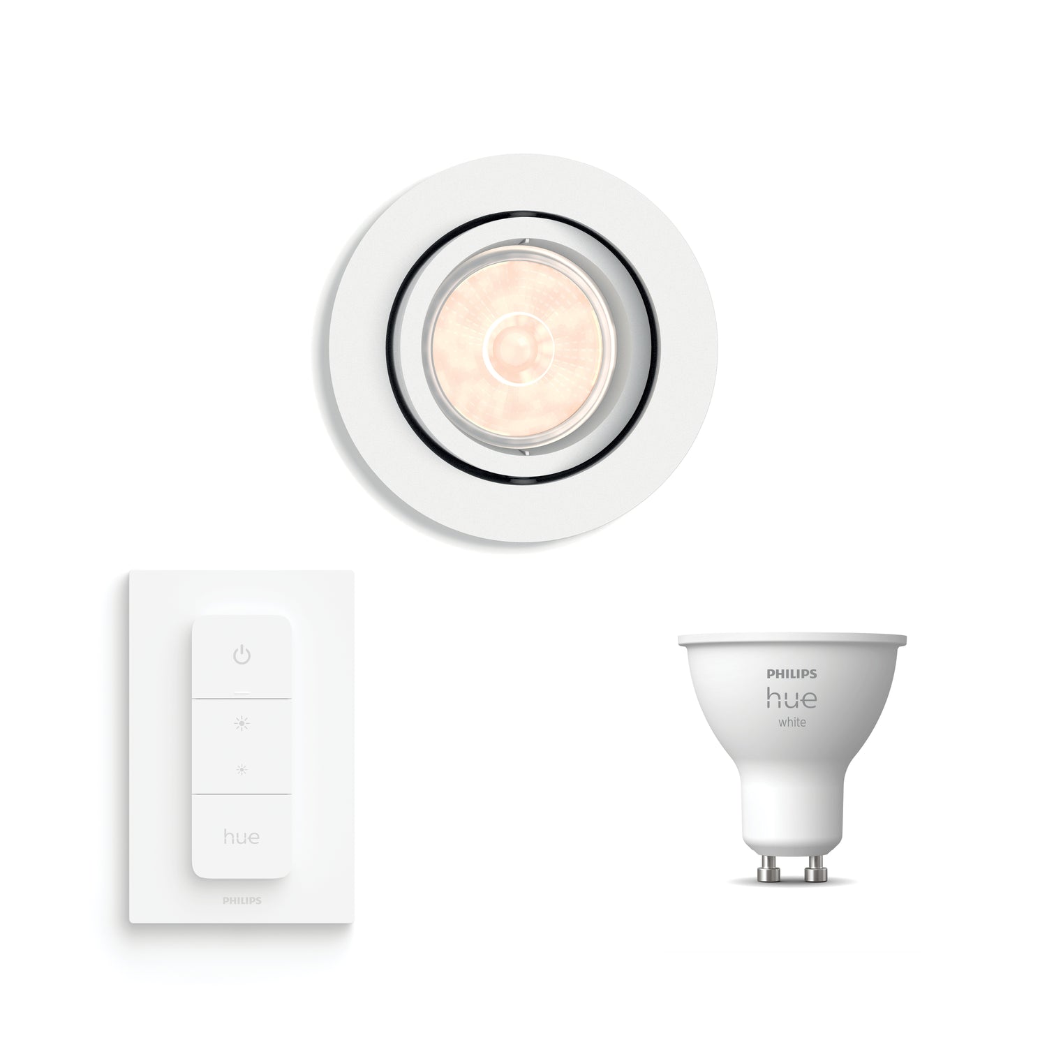 Philips Donegal Inbouwspot - Incl. Hue White GU10 & Dimmer - 1-Lichts