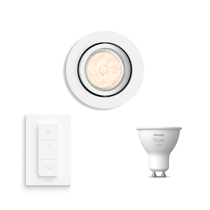 Philips Donegal Inbouwspot - Incl. Hue White GU10 & Dimmer - 1-Lichts