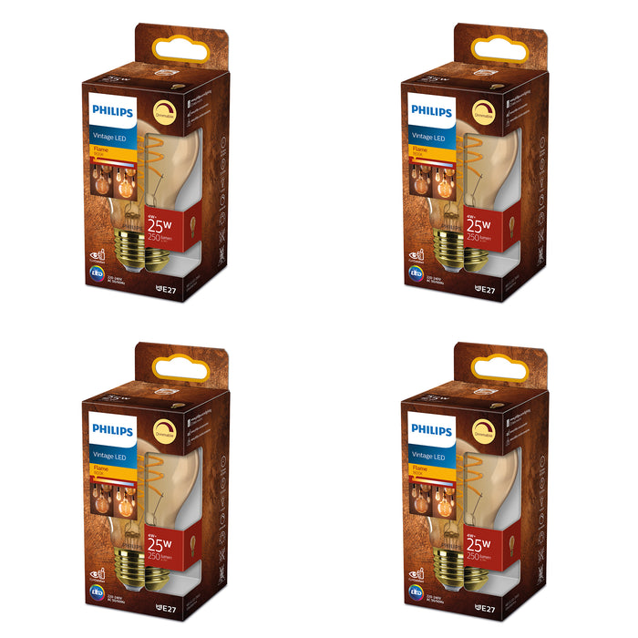 Philips Voordeelverpakking E27 - Vintage LED Lampen - Set van 4 Stuks