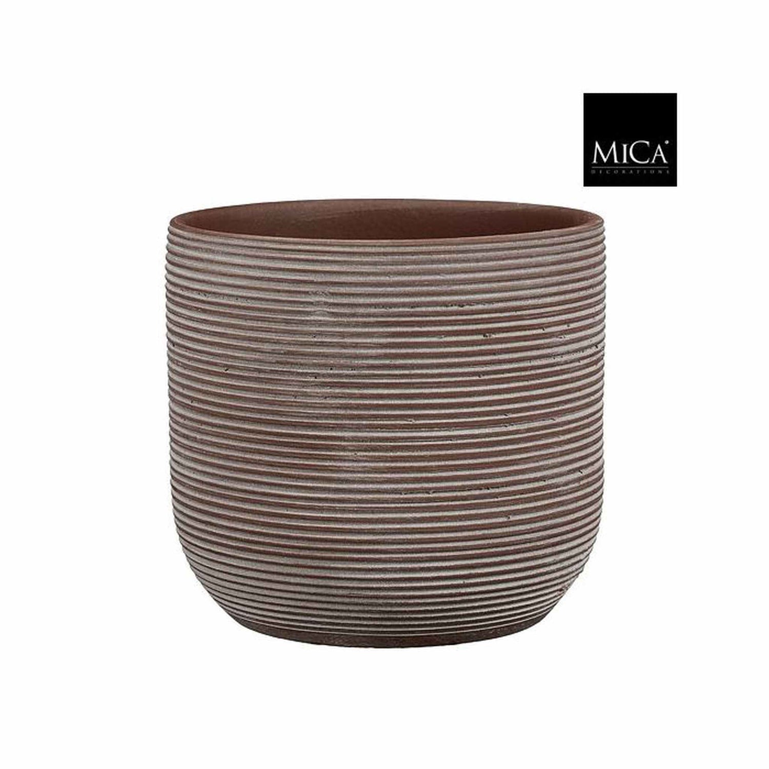 Mica Decorations Bloempot Samuel - 24x24x21 cm - Terracotta - Bruin