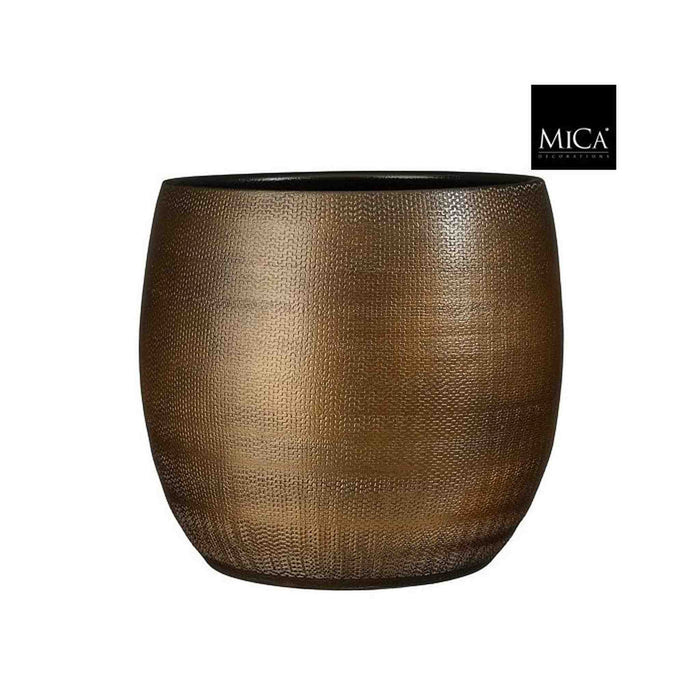 Mica Decorations Bloempot Porto - 32x32x32 cm - Terracotta - Brons,Metallic