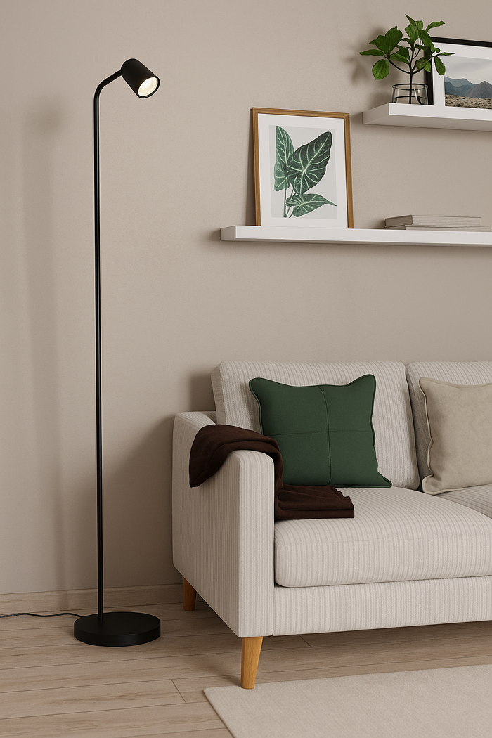 EGLO Rigomagno Vloerlamp - GU10 - H 151 cm - Staal - Zwart