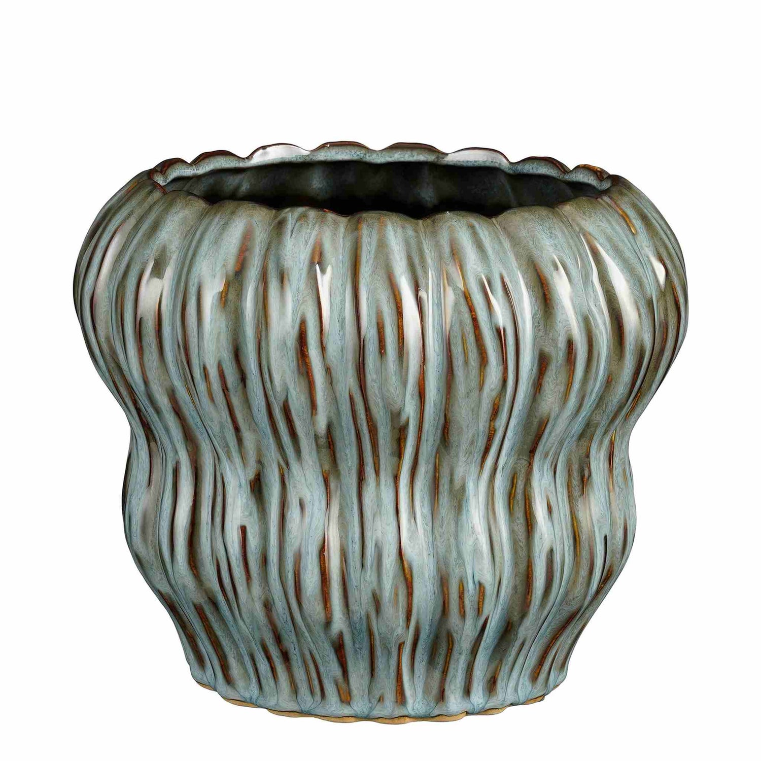 Mica Decorations Bloempot Torby - 23x23x19 cm - Keramiek - Blauw