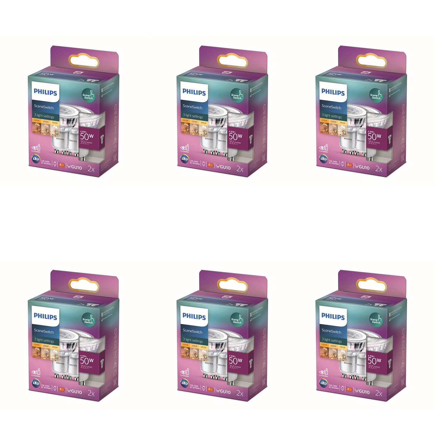 Philips Voordeelverpakking GU10 - SceneSwitch - Set van 12 Stuks