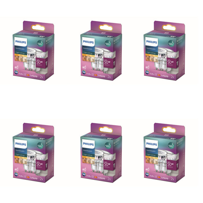 Philips Voordeelverpakking GU10 - SceneSwitch - Set van 12 Stuks