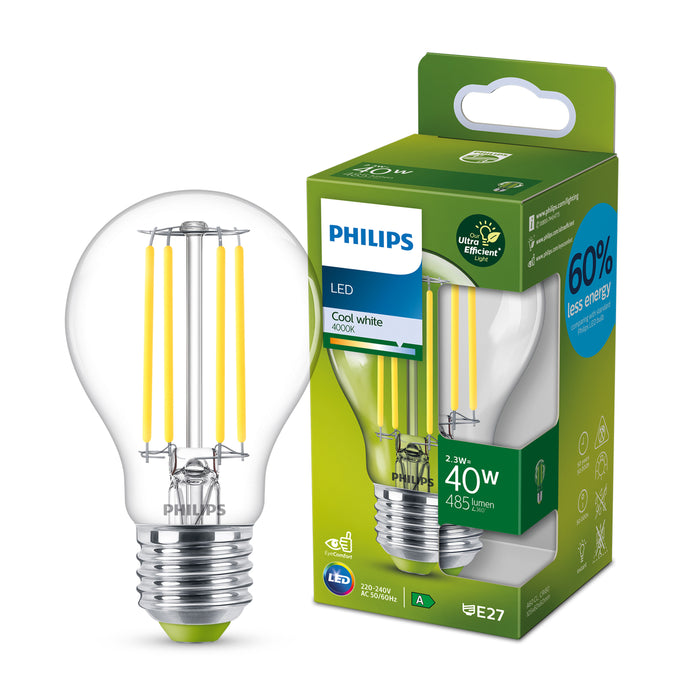 Philips LED lamp Transparant - 40 W - E27 - koelwit licht