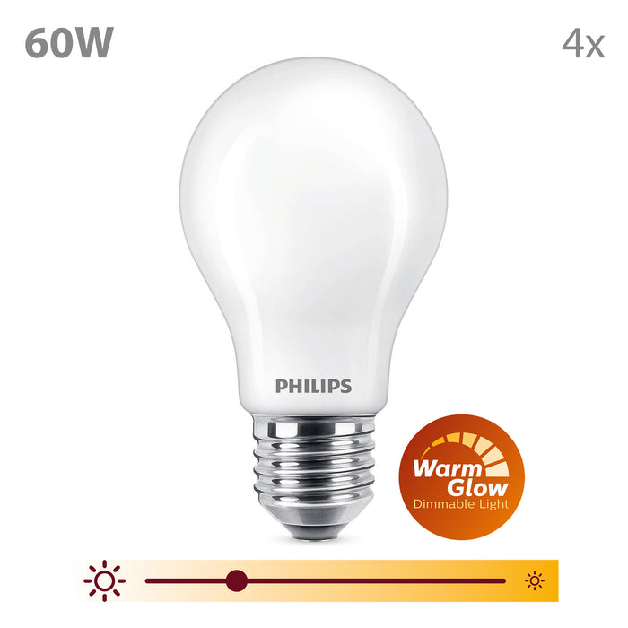 Philips Voordeelverpakking E27 - WarmGlow LED Lampen - Set van 4 Stuks