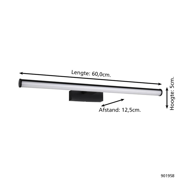 EGLO Vadumi Spiegellamp - LED - 60 cm - Zwart