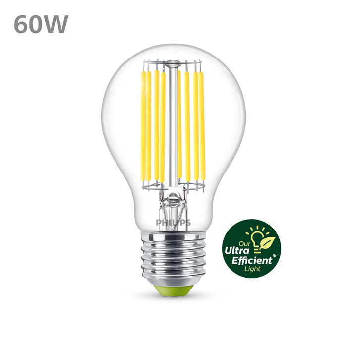 Philips LED lamp Transparant - 60 W - E27 - koelwit licht