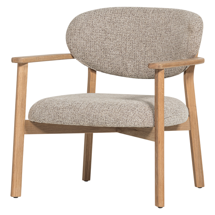 WOOOD Udar Fauteuil Met Houten Frame - Polyester - Naturel