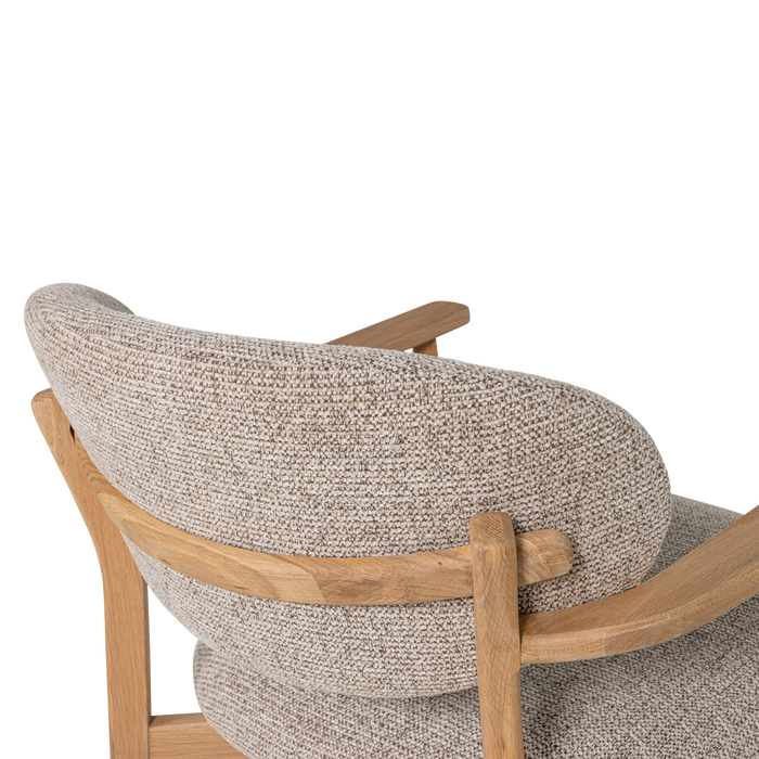 WOOOD Udar Fauteuil Met Houten Frame - Polyester - Naturel