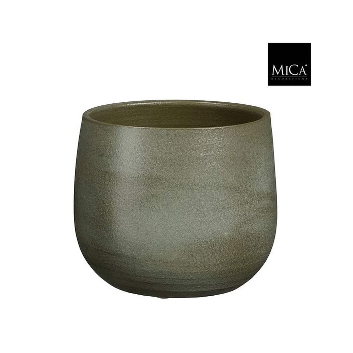 Mica Decorations Bloempot Sevilla - 19x19x16 cm - Terracotta - Donker Groen