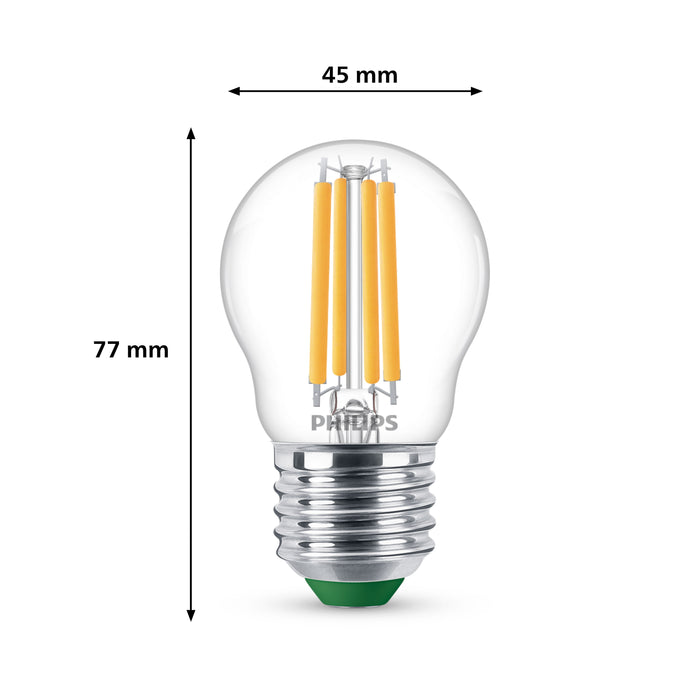 Philips Ultra Efficient LED kogellamp Transparant - 40 W - E27 - Warmwit licht