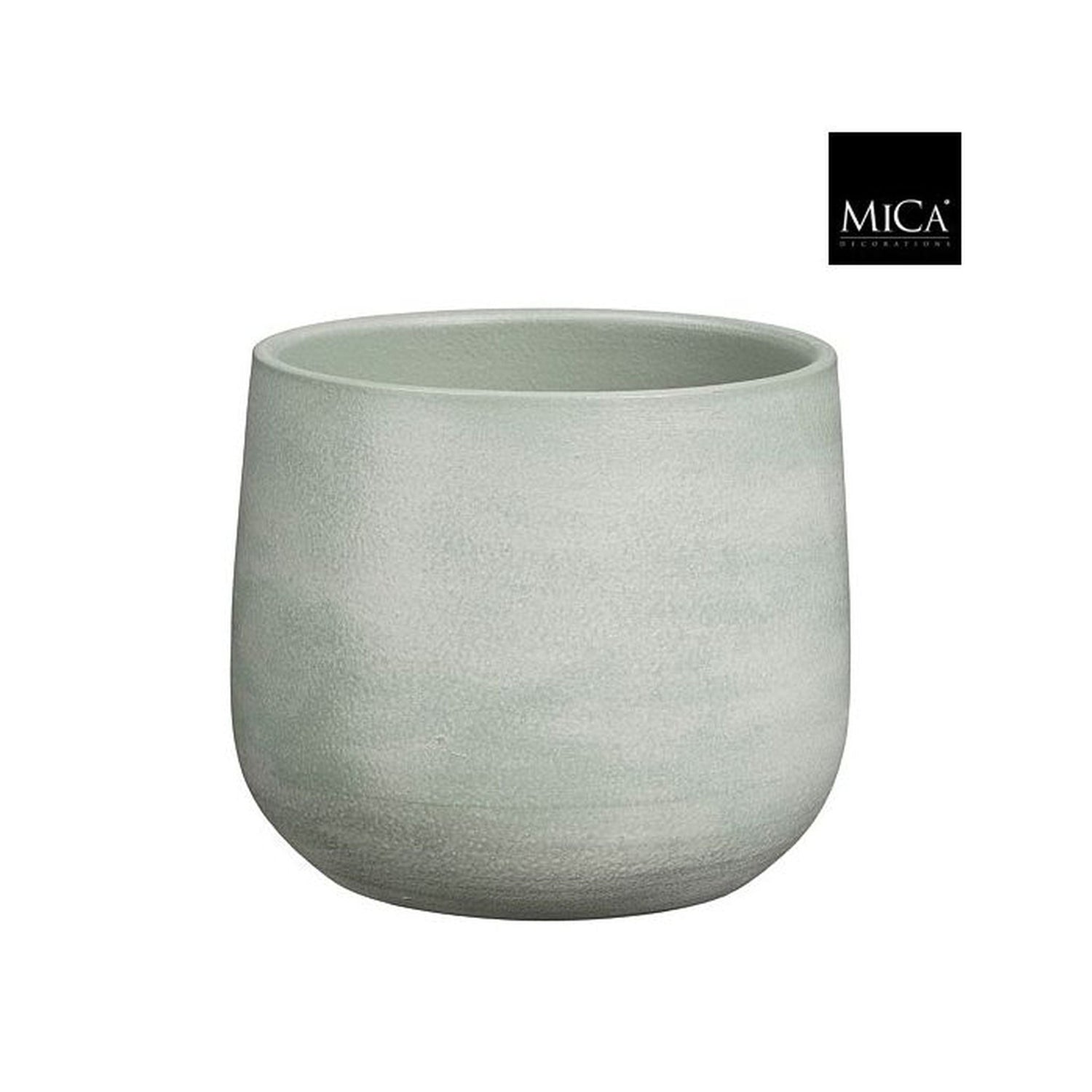 Mica Decorations Bloempot Sevilla - 19x19x16 cm - Terracotta - Grijs