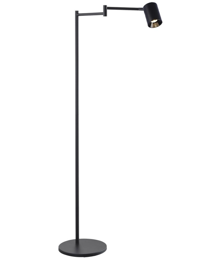 Freelight Vloerlamp Picchio Zwart Zwenkarm LED 5.4 Watt incl.