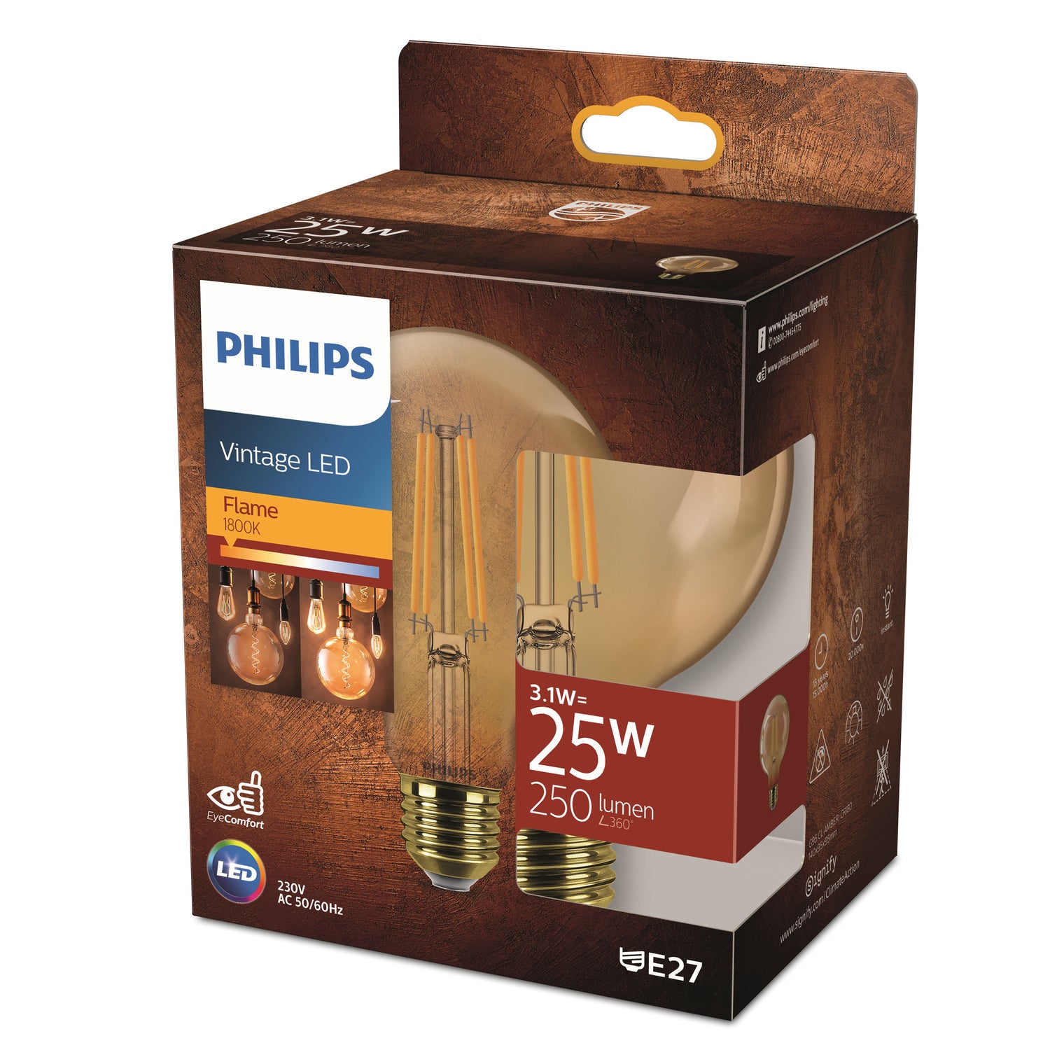 Philips LED Globe Goud - 35 W - E27 - Extra warmwit licht