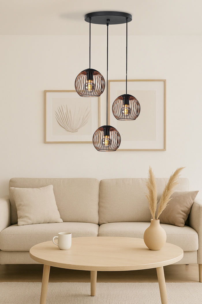 EGLO Almanzora Hanglamp - E27 - Ø 46.5 cm - Staal - Zwart|Koper