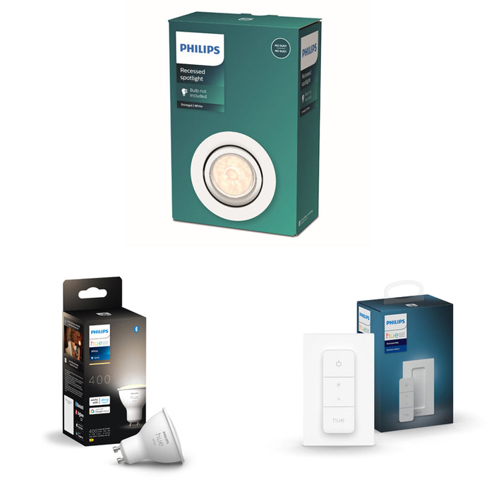 Philips Donegal Inbouwspot - Incl. Hue White GU10 & Dimmer - 1-Lichts