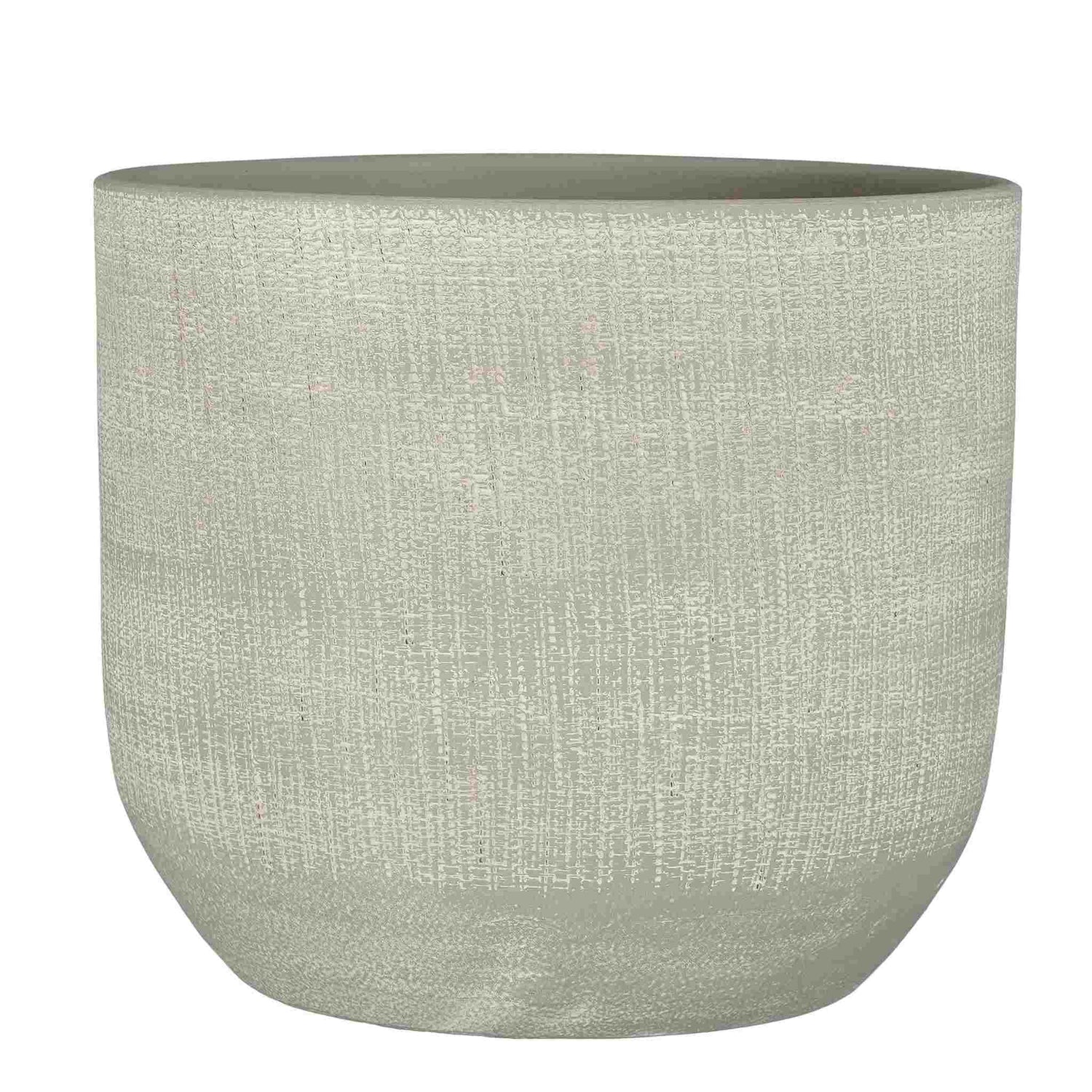 Mica Decorations Bloempot Florian - 28x28x26 cm - Terracotta - Lichtgrijs