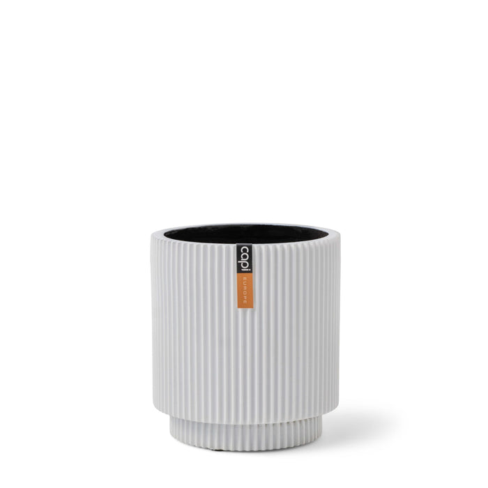 Capi Europe - Vaas cilinder Groove  - 23x25 - Wit