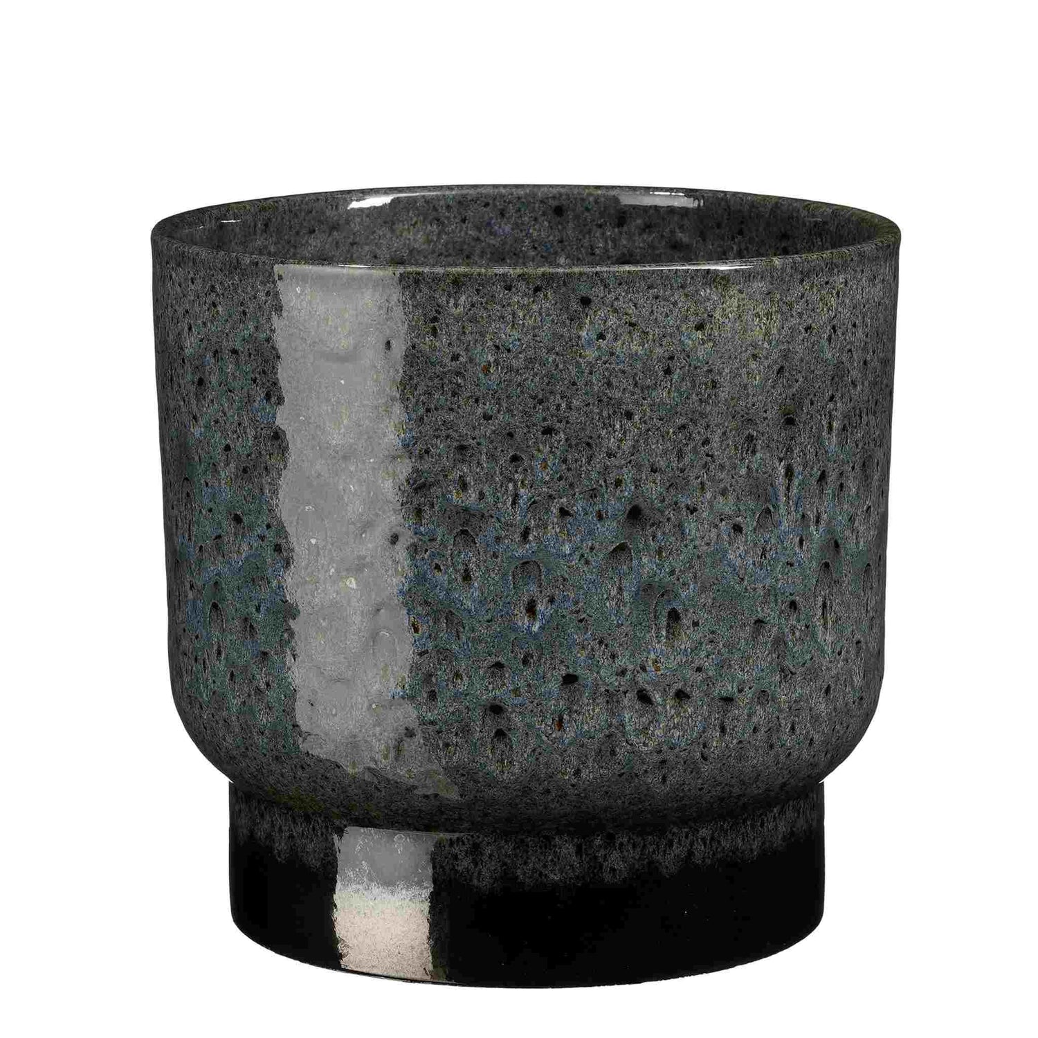 Mica Decorations Bloempot Thiago - 26x26x23 cm - Terracotta - Donker Blauw