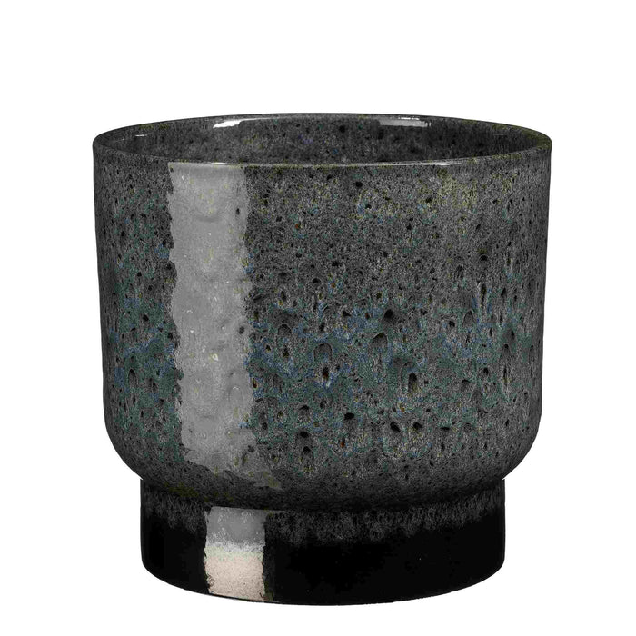 Mica Decorations Bloempot Thiago - 26x26x23 cm - Terracotta - Donker Blauw