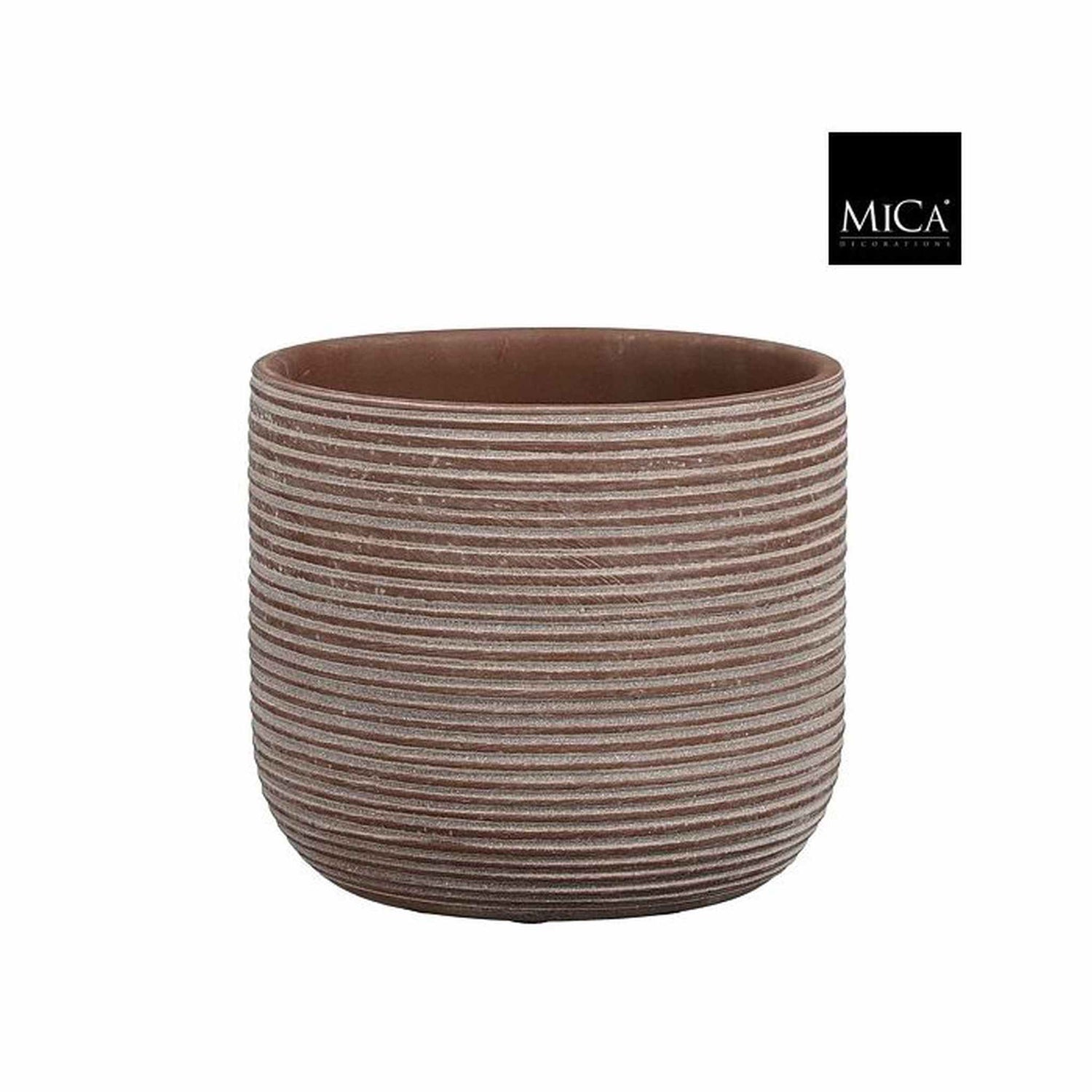 Mica Decorations Bloempot Samuel - 18x18x16 cm - Terracotta - Bruin